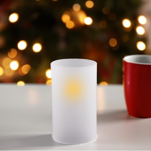 WGVI Hurricane Candle Holder Sleeve, W: 4", Ht: 8", Frosted Glass Cylinder Open Both Ends, Chimney Tube Shade, 6 Pieces - Image 7