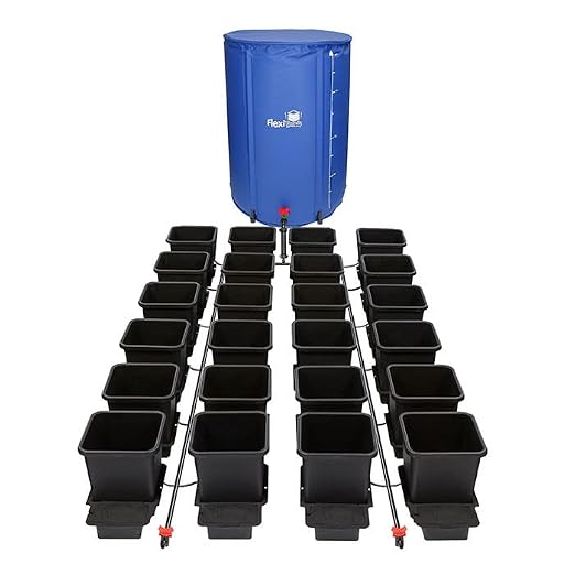 AutoPot 24 Pot System with 3.9 Gallon Plastic Pots and 105 Gallon FlexiTank - Self-Watering, Gravity-Fed Hydroponic Systems (24Pot - 3.9 Gallon - 105 Gallon FlexiTank)