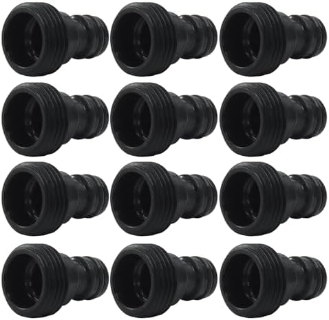 12 Pack Black Plastic Garden Hose Quick Connect Fittings - 3/4-Inch Male Adapter, Perfect for Watering Systems, Sprinklers and Drip Irrigation - Image 5
