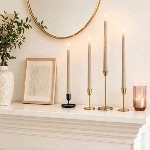 Viyffo Taper Candles, 12 Inch, 12 Pack, Nougat Brown – Unscented - Image 7
