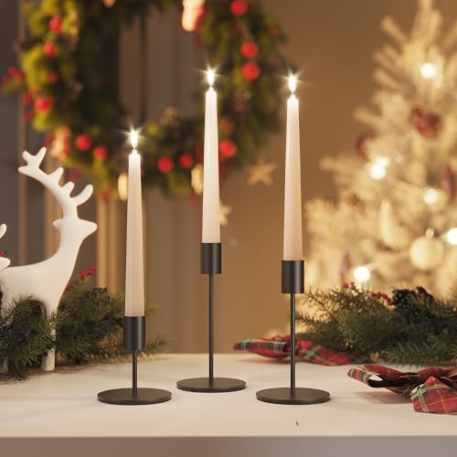 zeochyni Black Taper Candle Holder Metal Candlestick Holders Set of 6 - Image 6