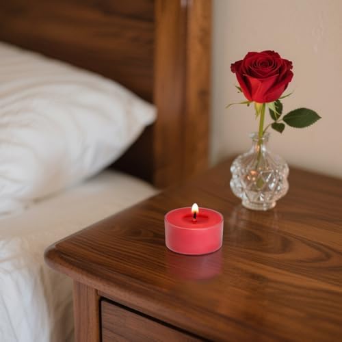 Scented Tea Lights Candles, Wisper of Rose, 16 Pack – Red Scented Tealight Candles– 100% Palm Wax – 6 Hour Burn Time Aromatherapy Tea Light Votive Candle for Dinner, Bedroom, Spa - Image 7