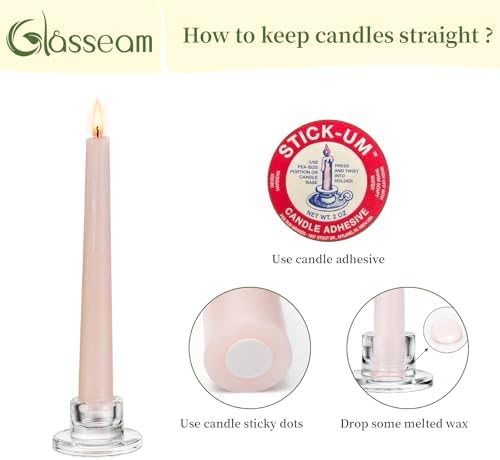 Glasseam Glass Tapered Candlestick Holders: Small Taper Candle Holders Set of 4 Clear Candle Sticks Holder for Table Centerpiece Short Modern Candle Holder for Wedding Christmas Home Decoration - Image 6