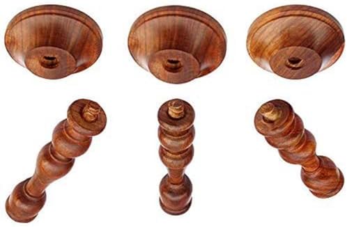 Wooden Candle Holder Set of 3 Pcs - Living Room Decor for Elegant Home Ambiance - Handcrafted Rustic Candle Holders for Holiday Table Centerpiece and Sister Gifts Ideas (Piller) - Image 6