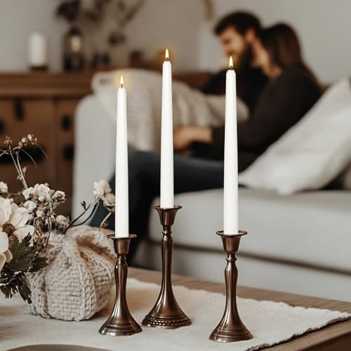 12Pack 10inch White Taper Candles-Dripless, Smokeless and Unscented-Long Burning for Home décor,Dinner Table,Halloween,Vigil,Advent - Image 7