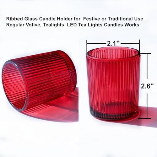 VOHO 24pcs Red Votive Candle Holders for Table Centerpiece Valentines Day - Image 7