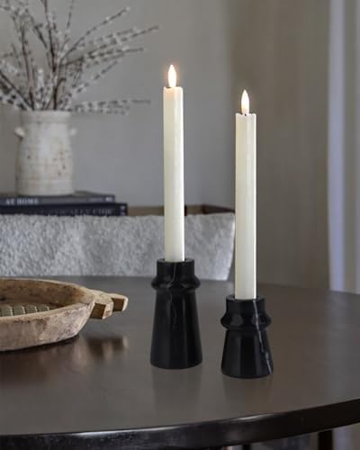 Vixdonos Marble Candle Holder Set of 2 Taper Candle Candlestick Mantle Candle Stand for Home Decor,Wedding,Party and Table Centerpieces(Black) - Image 7