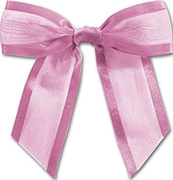 Lavender Pre-Tied Organza Bows With Twist Ties - Pack of 12 Satin-Edged Fabric Made of 1-1/2" Ribbon - Measures 4" Wide (12, Lavender)