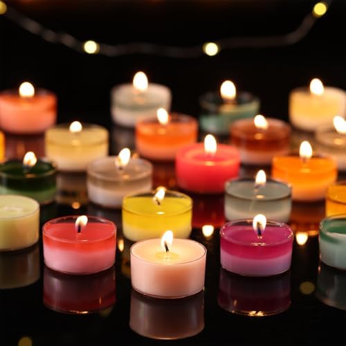 Scented Tea Lights Candles, Sakura Blush, 16 Pack – Soft Pink Scented Tealight Candles– 100% Palm Wax – 6 Hour Burn Time Aromatherapy Tea Light Votive Candle for Spring Decor, Bath, Romance - Image 7