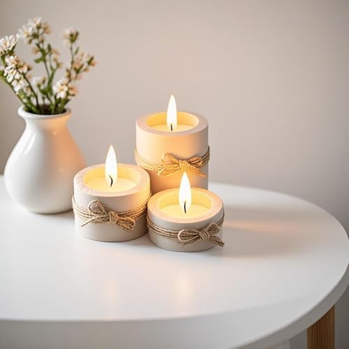 FUNSUEI 12 Pack Wooden Tea Light Candle Holders, 3 Sizes Wood Votive Candle Holder, Wood Log Candle Holders Rustic Tealight Candle Holder for Dinning Party Room Decoration - Image 7