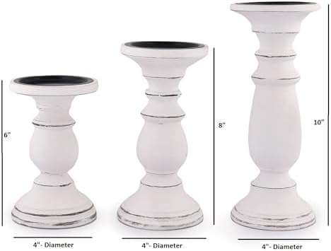 Samhita Set of 3 Wood Candle Holders – Hand Carved Decorative Candle Holder for Living Room or Table Centerpiece - Image 6