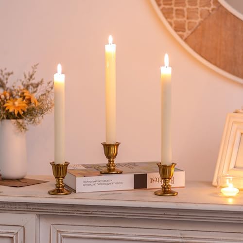 Romadedi Gold Candlestick Candle Holders, Brass Color, Pack of 2 - Image 6