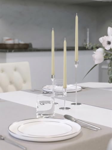 CANDWAX 10 inch Ivory Taper Candles - 24 Pack for Wedding Table Decor & Centerpieces - Dripless Smokeless Long Lasting Unscented Candlesticks - Value Set for Dinner Table & Home Decor - Image 7