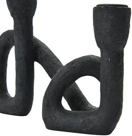 Bloomingville Decorative Resin Double Taper Candle Holder, Black - Image 7