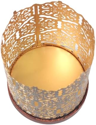 Hosley® Metal Diamond Cut Design Candle Holder 7.5 Inch High, Black Gold Perfect for Home Decor, Lighting, Wedding, Parties, Gifting - Image 7