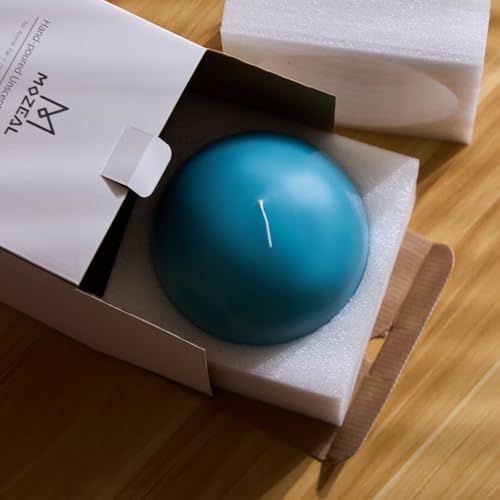 MOZEAL Hand-Poured, 6 Inch Turquoise Large Round Ball Candles - Elegant Turquoise Round Pillar Candles, Dripless, Unscented, Smokeless, Ideal for Summer Parties. - Image 6