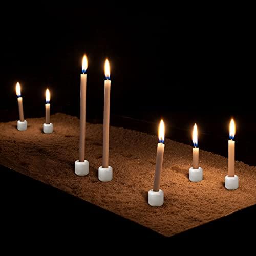 Suclain 20 Pcs 0.7 Inch Chime Candle Holder Small Candle Holders Ceramic Holder for Rituals, Spells, Vigil, Altar, Witchcraft, Wiccan Supplies (White) - Image 7