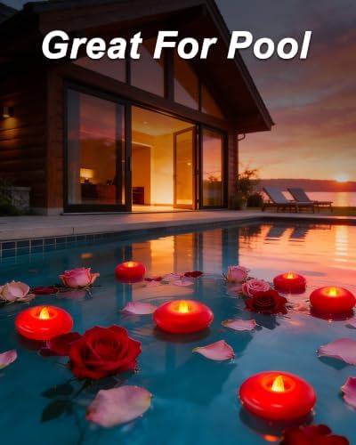 Homemory 12Pack 3" Red Flameless Floating LED Candle, Waterproof Tealight - Image 6