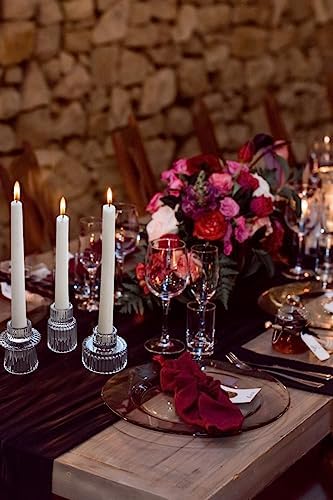Vixdonos Glass Candlestick Holders Tealight Candle Holders for Table Centerpieces, Wedding Decor and Dinner Party (3 Pcs, Clear) - Image 6