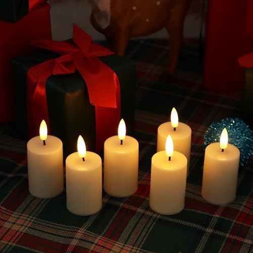 Battery Operated Flameless LED Votive Candles with Auto Timer Ivory 6 Pack - Image 4