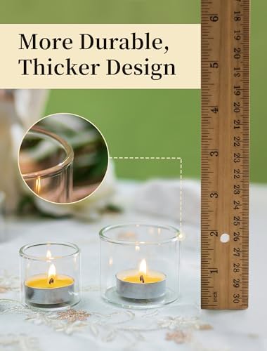 Romadedi Clear Glass Votive Tealight Candle Holders, 24 Packs - Image 6