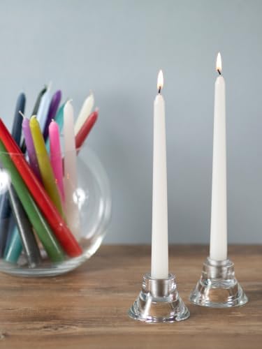 CANDWAX 10 inch White Taper Candles - 24 Pack for Wedding Table Decor & Centerpieces - Dripless Smokeless Long Lasting Unscented Candlesticks - Value Set for Dinner Table & Home Decor - Image 7