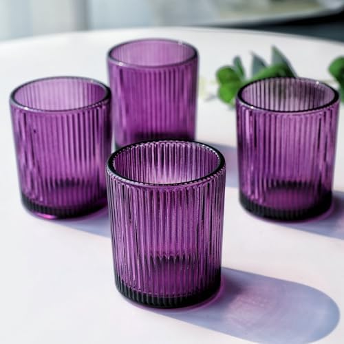 VOHO 12pcs Purple Votive Candle Holders for Halloween Christmas Easter Deco - Image 7