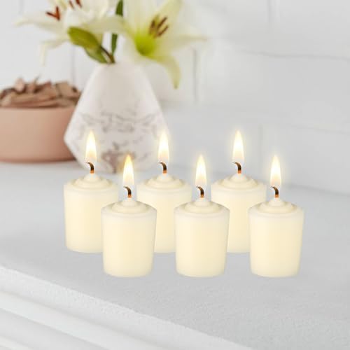 Mega Candles 12 pcs Unscented Ivory Votive Candles, Hand Poured Wax Candle 15 Hours 1.5 Inch x 2.25 Inch, Home Décor, Wedding Receptions, Centerpieces, Occasions, Events, Festivities, Meditations - Image 5