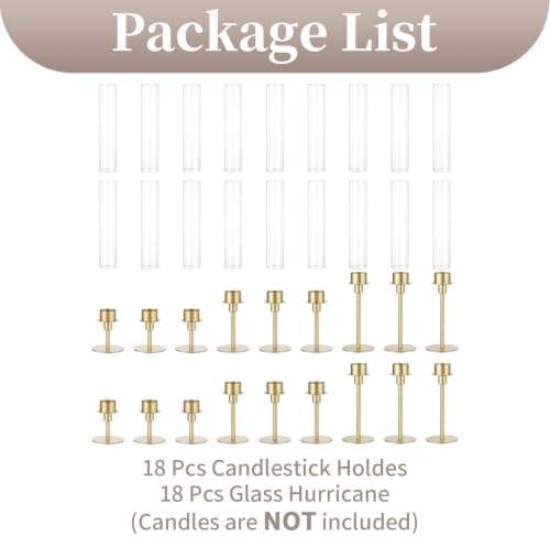 Sziqiqi Gold Candlestick Holders for Wedding: Hurricane Candle Holder - Image 7