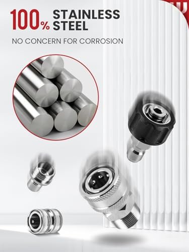 WOJET M22-14mm Pressure Washer Quick Connect Kit, Garden Hose Quick Connect - Image 6
