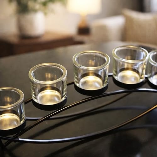 Seraphic Dining Table Centerpiece Decor, Tealight Candle Holder, Clear - Image 6