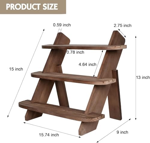 Wooden Display Stand, Tiered Cupcake Stand, 3 Tier Display Stand Riser - Image 7