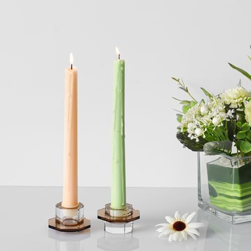Kitcom Taper Candle Holders Pack of 2, Small Cute Candle Holders for Table Centerpiece, Home Decor and Party, Brown - Image 7