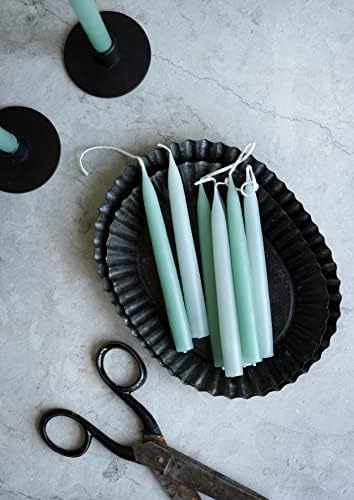 Kunstindustrien® Taper Candles – Set of 4, 13.8" – Made in Denmark, Long Burning Candles 15h, Unscented & Smokeless Candlesticks – Elegant Tall Candles for Weddings, Dinners & Home Decor (Turquoise) - Image 7