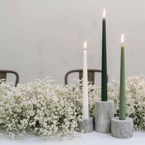 Tapered Dinner Candles, Pack of 6 – Soy & Paraffin Wax Blend, 10-Inch Dripless Taper Candles with 7-Hr. Clean Burn – Smokeless Unscented Tapers for Weddings, Dinner Tables & Home Decor – Sage - Image 5