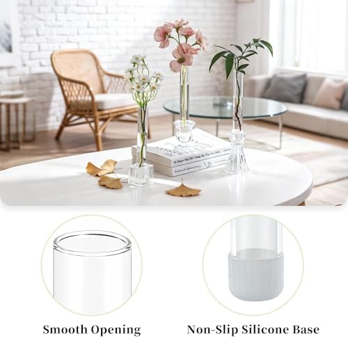 Glasseam 3 Pcs Glass Bud vase for Taper Candle Holder, Fit 22mm Candlestick - Image 6
