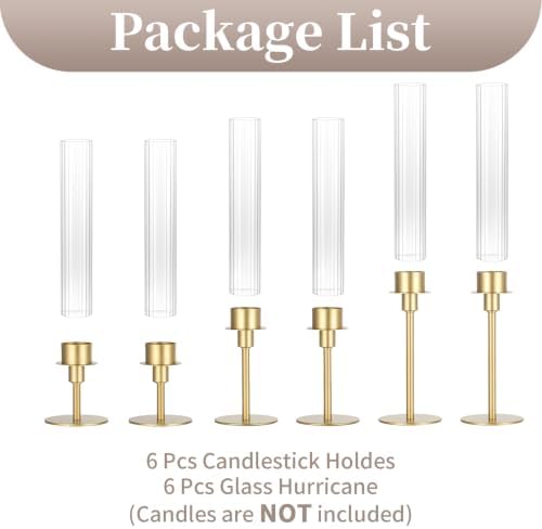 Sziqiqi Hurricane Candle Holders for Wedding: Matte Gold Candlestick Holder - Image 7