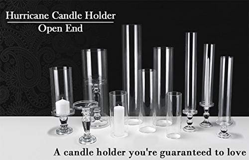 CYS EXCEL 2 PCS (H:10" D:3") Open Ended Glass Hurricane Candleholder Tube Shade | Open Flame Candle Chimney Tube Cover | Bottomless Cylinder - Image 7