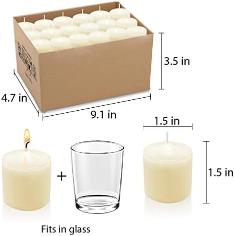 10 Hours Ivory Votive Candles, Unscented 1.5 inch Wax Candles for Wedding, Party, Holiday Spa & Home Decoration, 36 Packs - Image 7
