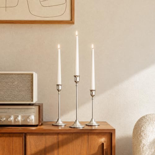 NLBTW 12 Pcs Silver Taper Candle Holder Bulks for Wedding Party Table Decor - Image 6