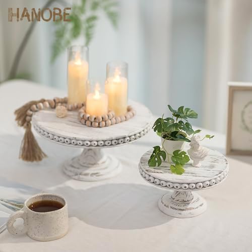 Hanobe White Cake Pedestal Stand 12 Inch Display Riser Plate Home Decor - Image 6