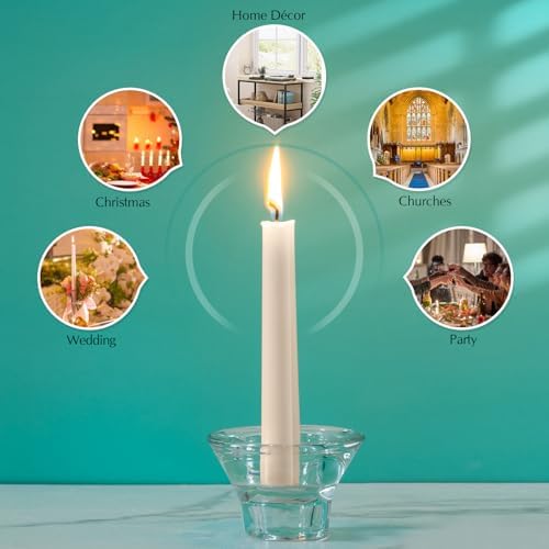 Hausware 36 Pack Taper Candles, 8 Hour Burn Time,Unscented Dripless and Smokeless, 10 inch Elegant Premium Quality Dinner Candle for Home Décor, Restaurant, Wedding, Party Candlesticks (Ivory) - Image 6