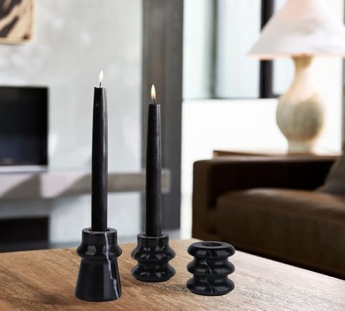Vixdonos Marble Candle Holder Set of 3 Taper Candle Candlestick Mantle Candle Stand for Home Decor,Wedding,Party and Table Centerpieces(Black) - Image 6