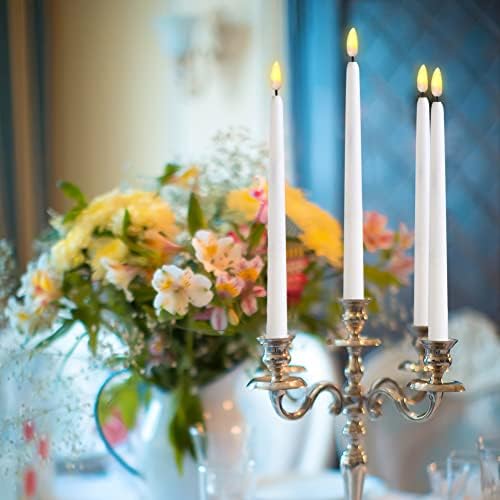 White Halloween Flameless Taper Candles with Remote Set of 4 - Image 6