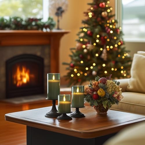 Amagic Green Glass Flameless LED Candles Battery Operated with Remote Timer - Image 7