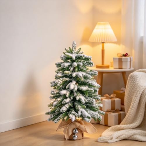 20 inch Pre-Decorated Small Xmas Holiday Christmas Tree, Snow Flocked - Image 6
