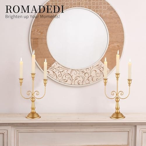 Romadedi Gold 3 Arm 11.8" Candelabra Candle Holders - Image 6