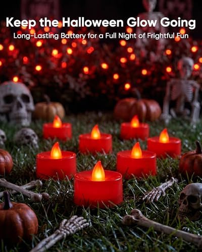 Homemory 24-Pack Red Flameless Battery Tealight Candles, 200+ Hours - Image 6