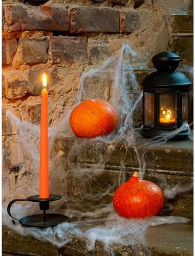 CANDWAX 8 inch Orange Taper Candles Set of 12 — Dripless Unscented Long Burning Candlesticks Perfect for Halloween Party, Thanksgiving Décor or Dinner Centerpiece — Orange Candlesticks - Image 6