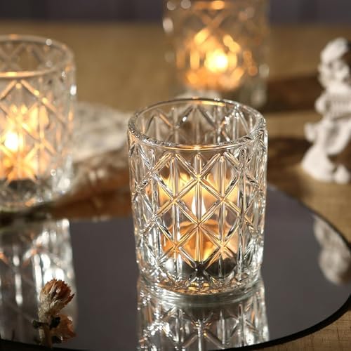 72 Pack Votive Candle Holders, Vintage Glass Clear Candle Holder for Table - Image 7